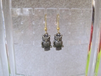 Pewter Owl Earring