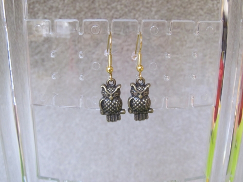 Pewter Owl Earring